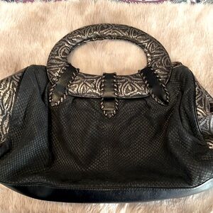 Donald J Pliner Mixed Media Leather Bag!